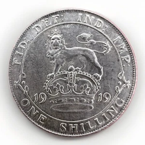Great Britain, George V One Shilling 1919 Silver KM#816 5.62gr L122 - Picture 1 of 2