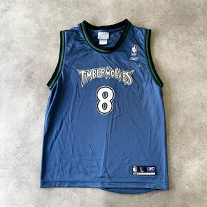 Minnesota Timberwolves NBA Jersey Kids Large Reebok Basketball Sports Vest Blue - Picture 1 of 10