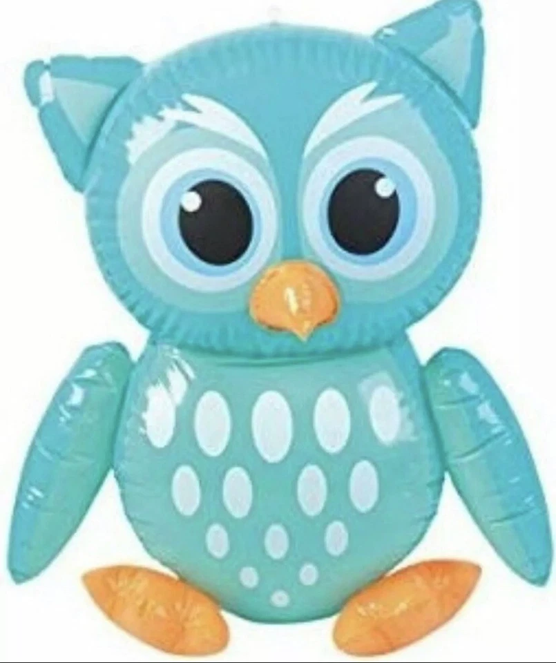 24" Turquesa/Verdoso - Búho Inflable con Frontal Ovalado Decoración Fiesta Foto 1 de 1