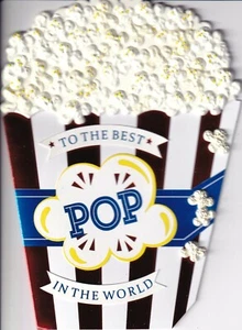 PAPYRUS FATHER'S DAY CARD NIP (MSRP $7.95) "POP" CORN CARD (Q22) - Picture 1 of 2
