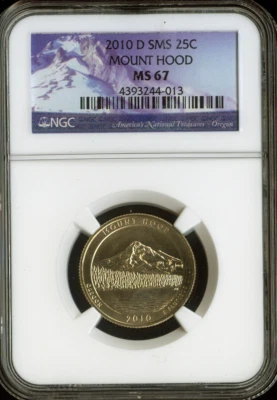 2010-D Mount Hood Quarter NGC MS67 Satin SMS Quality - Image 1 of 2