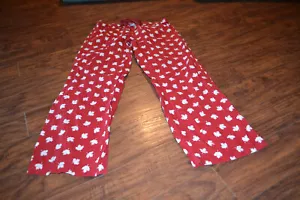 K11- Old Navy Red Maple Leaf Pajama/Lounge Pants Size Women's Medium - Picture 1 of 3