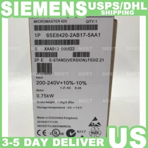 New Siemens 6SE6420-2AB17-5AA1 6SE64202AB175AA1 MICROMASTER420 without filter - Picture 1 of 4