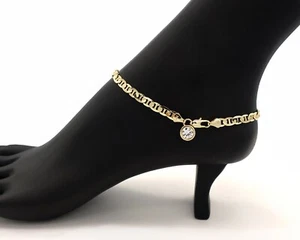 PULSERA DE CIRCONIA CÚBICA DE 10" MARINER MARINERO ITALIANO CHAPADA EN ORO 14K - Imagen 1 de 5