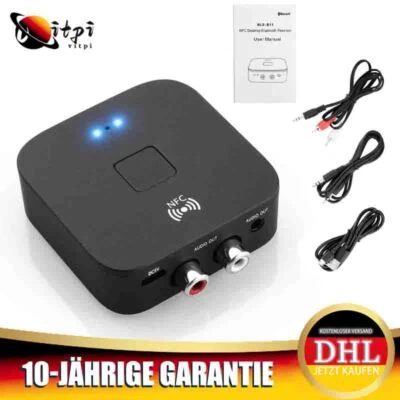 Wireless Audio Receiver NFC Bluetooth 5.0 Adapter Für AUX Cinch Stereoanlage - Bild 1 von 4