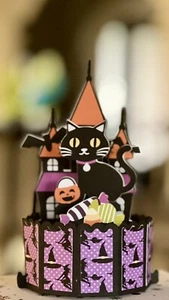 Handmade Kartenset Stampin Up Halloween Haunted Mansion Hexagon Pop Up Box Karte - Bild 1 von 3