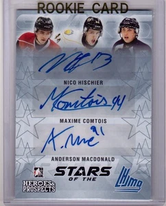 NICO HISCHIER MAXIME COMTOIS MacDONALD /17 Leaf Prospects Rookie Autograph Auto - Picture 1 of 2