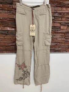 DA NANG SURPLUS VINTAGE DUNE COLOR PANTS MEDIUM EMBROIDERED SILK NWT - Picture 1 of 9
