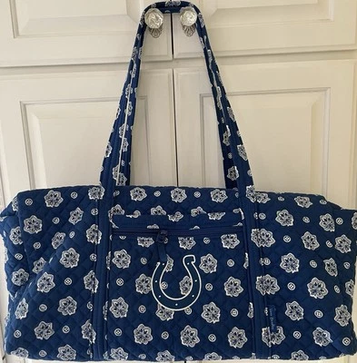 Vera Bradley NFL Indianapolis Colts Bandana Large Travel Duffel Bag Luggage Blue - Image 1 of 4