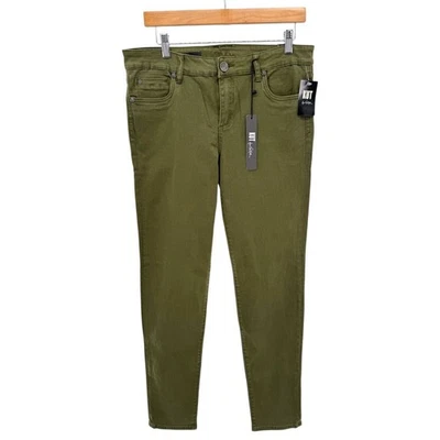 KUT From The Kloth Diana Skinny Jeans Olive Green Stretch Cotton Size 10 NWT - Image 1 of 4
