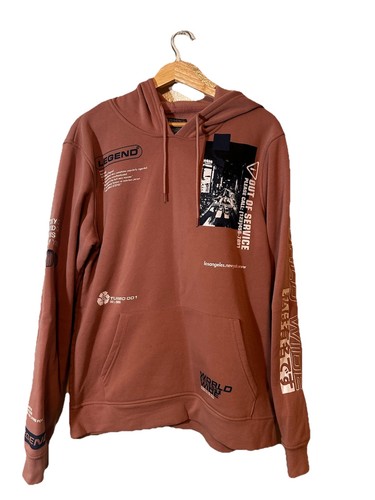 VETEMENTS Felpa con cappuccio Brooklyn tessuto donna taglia M davanti dietro strati grafici NY pullover