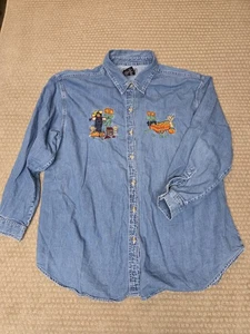 Jeanshemd Herbst Stickerei Übergröße 22W / 24W Herbst Ernte Erntedank - Bild 1 von 5