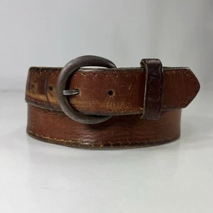 Cinturón de cuero marrón usado vintage - para mujer talla 28 - Imagen 1 de 7