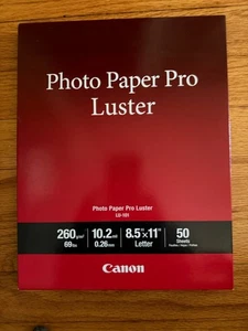 Canon Photo Paper Pro Luster LU-101 Sealed Pack of 50 Sheets - 8.5" x 11"  - Picture 1 of 2