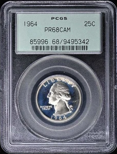1964 25C Washington Quarter PCGS PR68CAM - Bild 1 von 2