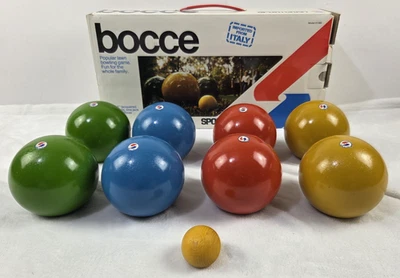 VTG SPORTCRAFT BOCCE BALL SET Model 01095 w/box MADE IN ITALY 4” Balls - Image 1 of 4