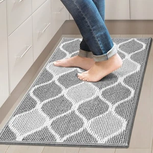 Kitchen Rugs and Mats, Non Skid Kitchen Runner Rug Absorbent Resist Dirt Kitc... - Picture 1 of 9