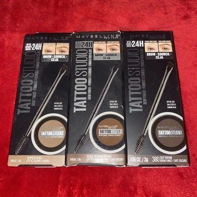 Maybelline Tattoo Studio Brow Pomade Blonde Medium Deep Brown 372 376 380 NEW!! - Image 1 of 3