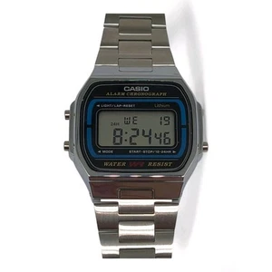 CASIO A164WA-1VES Vintage Digitaluhr Edelstahl Retro LCD Alarm Stoppuhr - Bild 1 von 7