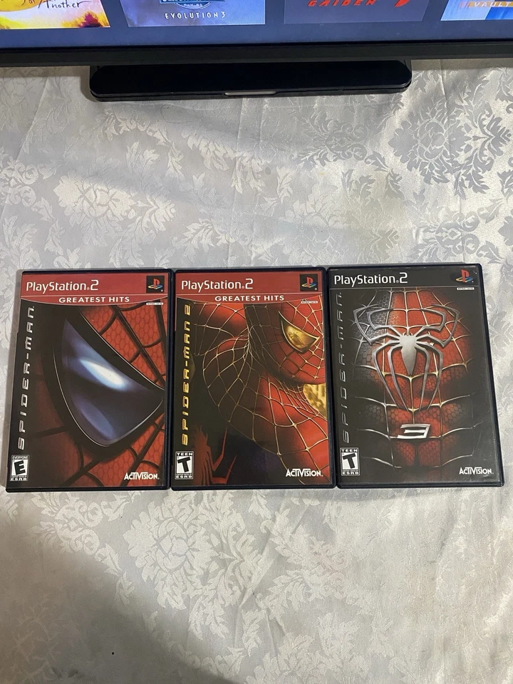 Spider-Man 1, 2, 3 Trilogy PlayStation 2 (PS2) с чехлами и руководствами - Изображение 1 из 4