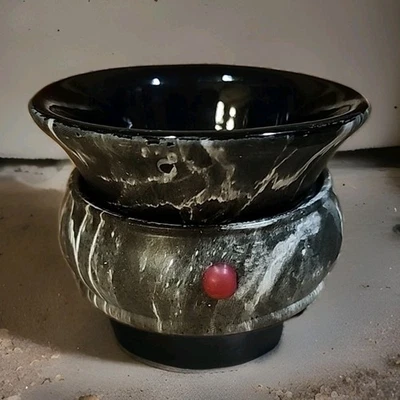 Calentador de cera para velas Intertek ambientador trasero blanco mármol aromaterapia  Foto 1 de 4