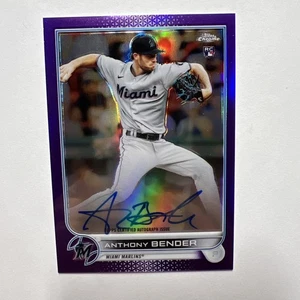2022 Topps Chrome Rookie Autographs Anthony Bender #RA-AB Purple Refractor /250 - Bild 1 von 3