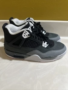 Nike Air Jordan 4 Retro Fear Black White FQ8138-002 Size Y7 - Picture 1 of 7