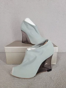 Emporio Armani Keilabsatz 38,5 Stoff & Leder gefüttert transparent High Heels Schuhe - Bild 1 von 23