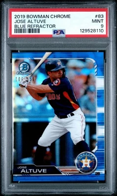 Jose Altuve 2019 Bowman Chrome #83 Blue Refractor /150 PSA 9 - Image 1 of 2