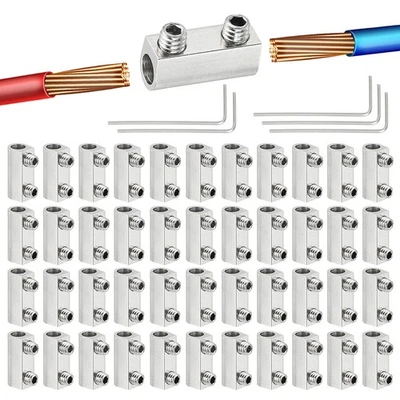 50 Pack Steel Wire Rope Cable Clamp M2.5 Wire Rope Clips with Screw Silver Tone - image 1 of 4