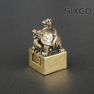 Bronze Schlange Drache Schildkröte Robbe Statue chinesisches mythisches Tier Xuan Wu Ornamente - Bild 1 von 5