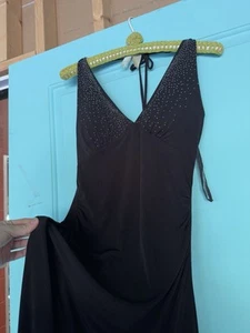 RUBY ROX Black Studded Bedazle Y2K Midi Dress Size L - Picture 1 of 8