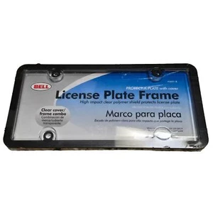 Bell Protect A Plate With Cover License Plate Frame High Impact Polymer Black - Picture 1 of 4