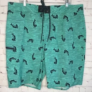 NWOT Simms Fishing Products Men's Green Fishing SolarFlex Board Shorts Size 40 - Picture 1 of 7