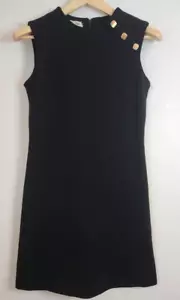 Vinatage 60's 70's "Roos Atkins" BLEEKER STREET Womens Mod Dress Black - Picture 1 of 7
