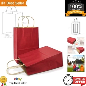 Kleine Kraftpapier Geschenktüten mit Griffen - rot - 4 x 2,4 x 6 Zoll - 12er Pack - Bild 1 von 10