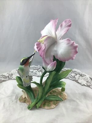 HOMCO HUMMINGBIRD PORCELAIN BIRD IRIS MASTERPIECE BONE CHINA 1985 FIGURINE - Image 1 of 4