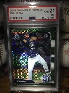 2019 Bowman Chrome X Luis Urias Green X-Fractor RC #14/31 PSA 10 GEM POP 23 ๐ฅ - Picture 1 of 3