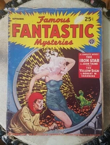 Famous Fantastic Mysteries Sept 1943 Pulp. Robert W. Chambers - The Yellow Sign - Picture 1 of 20