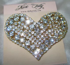 KIRKS FOLLY EXTREMELY RARE/SIGNED/VINTAGE "HEART SHAPED BROOCH" BEAUTIFUL! - Picture 1 of 4