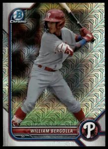 2022 Bowman Draft #BDC-88 William Bergolla Chrome Mojo Philadelphia Phillies - Picture 1 of 2