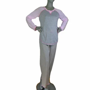NWT Jenni Intimates Size: L XL Heather Gray & Pink Pajamas Soft Poly Linen Blend - Picture 1 of 12