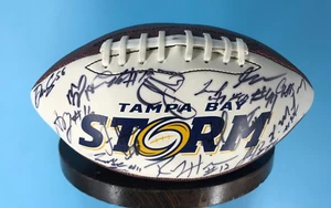 Firmas completas del equipo Tampa Bay Storm en persona en fútbol oficial excelente - Imagen 1 de 6
