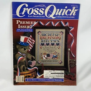 Cross Quick Cross Stitch Premier Issue Patriotic Bears Hearts Flowers Booklet - Bild 1 von 7