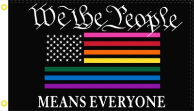 We The People Means Everyone Rainbow USA Equality 3X5 Flag Rough Tex® 150D Nylon Foto 1 de 2