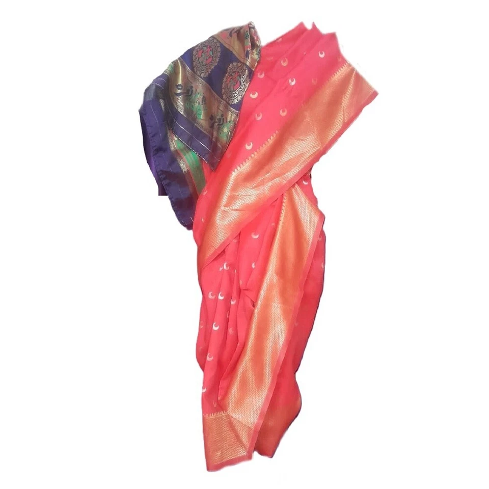 Festival de sari/sari indio para niñas, boda cultural listo para usar rosa Foto 1 de 4