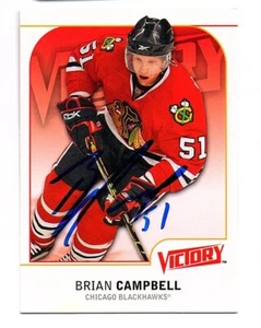 BRIAN CAMPBELL CHICAGO BLACKHAWKS UPPER DECK VICTORY 09-10 CARD AUTO SIGNED COA - Picture 1 of 2
