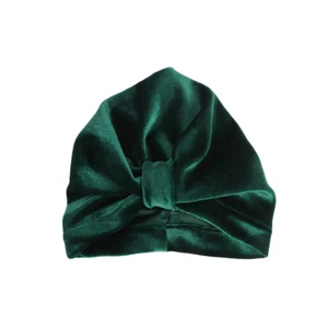Baby Kid Girl Child Solid Velvet Stretch Turban Hat Hair Head Wrap Beanie Cap - Picture 1 of 13