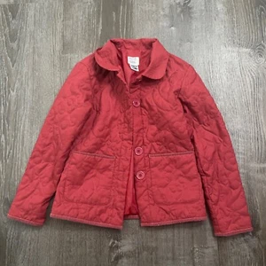 Talbots Place Girls Lightweight Jacket Rust Red/Orange Quilt Embroidered Size 8 - Picture 1 of 4