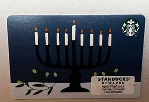 NEU - OOP - STARBUCKS CARD 2021 " HANUKKAH MENORAH " READY TO BE ACTIVABLE !! - Bild 1 von 2